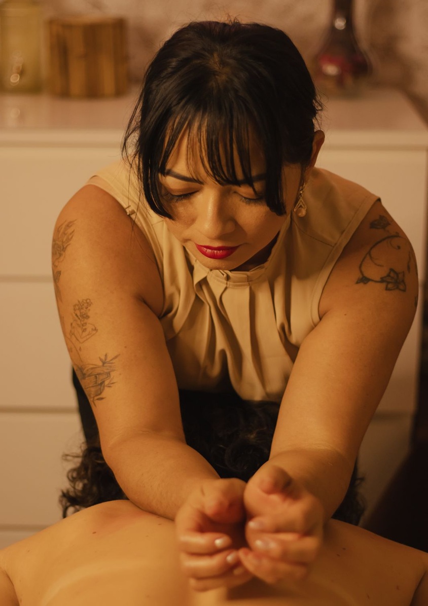 Jane Pereira em sessão terapêutica